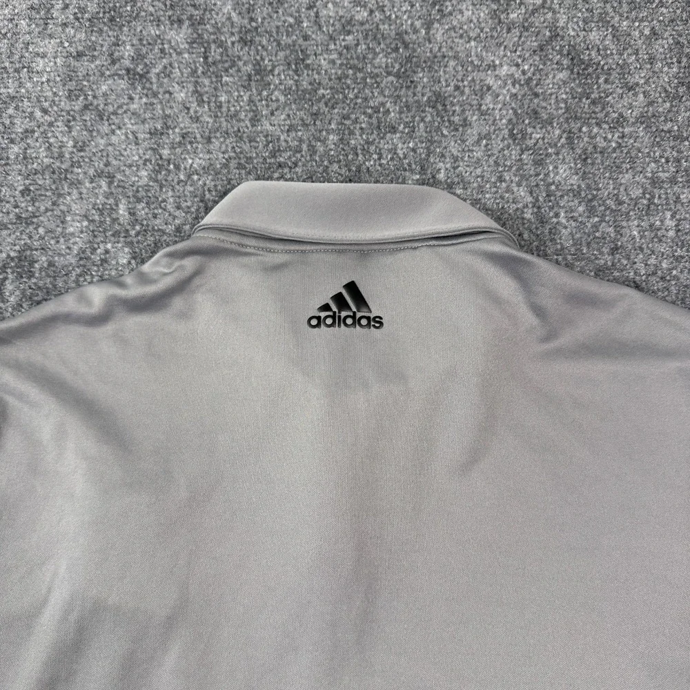Adidas Golf Polo Shirt Mens Medium Performance‎ Gray Moisture Wicking